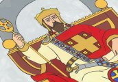 Деца рисуват исторически сюжети върху асфалт на 1-ви юни